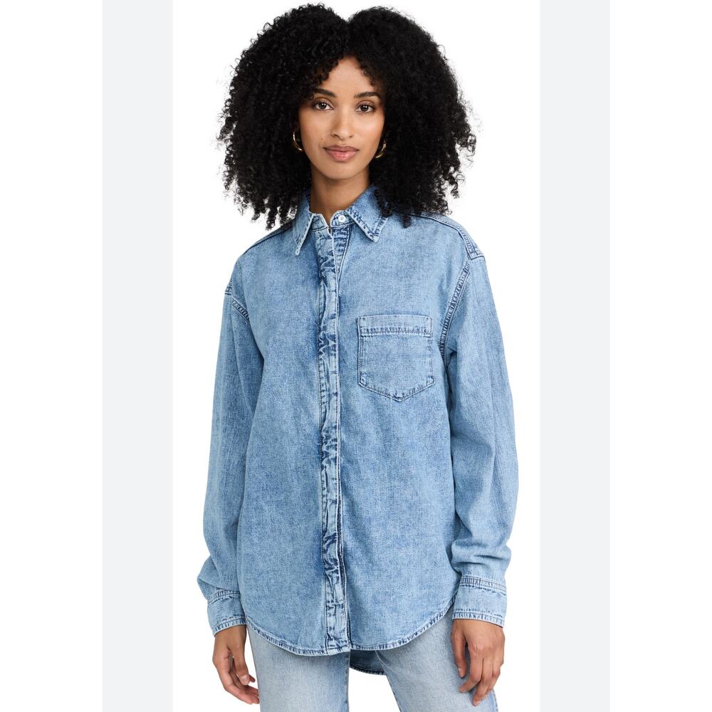 GOOD AMERICAN Easy Shirt In‎ Indigo Size Medium